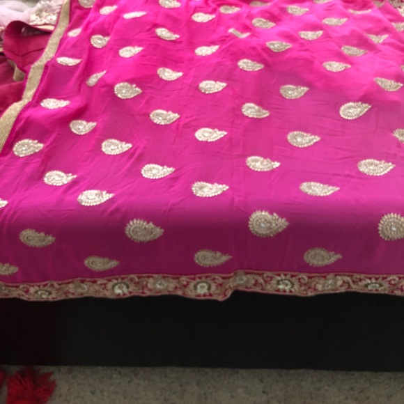 Heavy net and georgette saree/sari NWOT - Picture 1 of 5